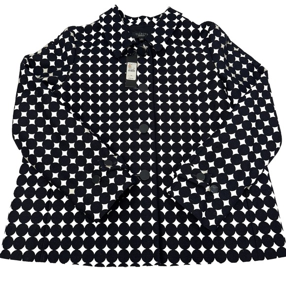 Talbots Jackets & Blazers - NEW Talbots Jackie Fit Polka Dot Blazer Jacket 100% Cotton Womens Size 14 Preppy